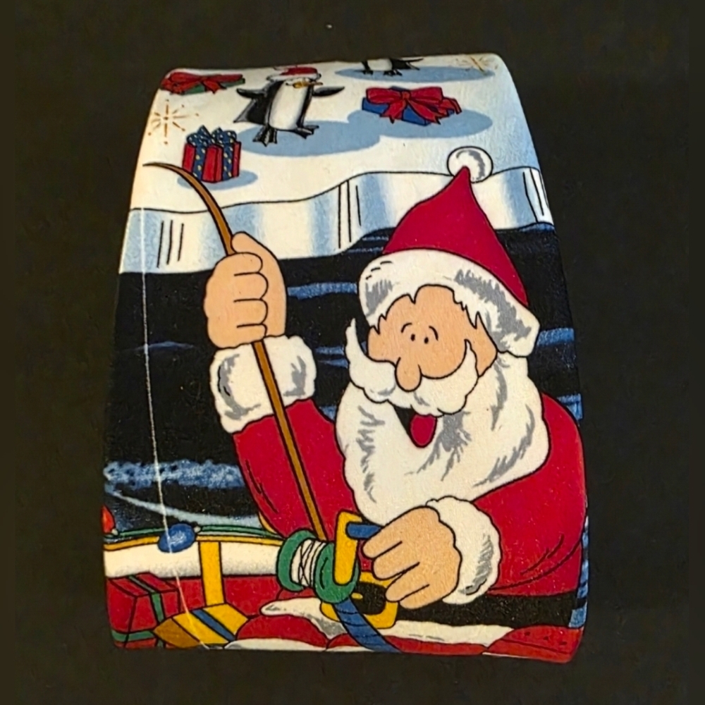 Christmas Tie NOEL Holiday Collection Santa Claus Fishing Presents